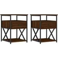 VidaXL Nachttische 2 Stk. Braun Eichen-Optik 40x42x55 cm Holzwerkstoff