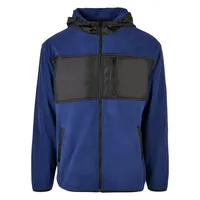 URBAN CLASSICS Hooded Micro Fleece Jacket in blau Größe 3XL