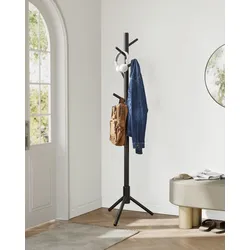 VASAGLE Garderobenständer, freistehender Kleiderständer, Garderobe aus Massivholz, in Baumform, mit 8 Haken, für Kleidung, Hüte