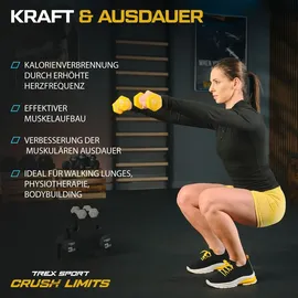 trex sport Neopren Hanteln Set Kurzhanteln 6er Set 12 kg schwarz