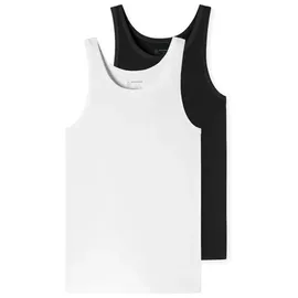 SCHIESSER Unterhemd 2er Pack 176038/000, Schwarz,