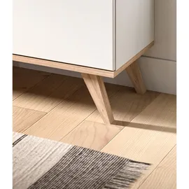 inn.furn Highboard weiß Eiche 100 x 140 cm, mit Soft Close Hygge