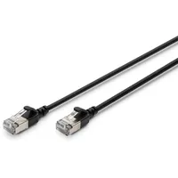 Digitus DK-1632-A-015S-BL RJ45 Patchkabel CAT 6a F/FTP 1.5 m Schwarz Farbcodiert, Geschirmt, mehrdrähtig, mit Knickschutztülle 1 St.