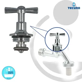 tecuro Ventil - Oberteil 3/4 Zoll - DN 20 für Auslaufventile, verchromt