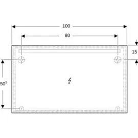 Geberit Option Basic Square Lichtspiegel, Beleuchtung oben, 502810001