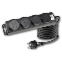 ChiliTec Steckdosenleiste 10 m Schwarz 4 St.