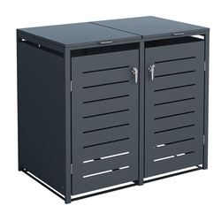 Muelltonnenbox für 2 Tonnen aus Stahl modernem Design