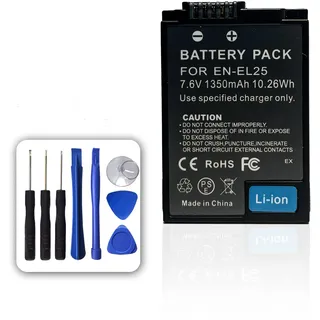 XITAIAN 7.6V 10.26Wh 1350mAh EN-EL25 ENEL25 EN-EL25A 4241 Ersatz der Batterie für Nikon Z30 Z50 ZFC Digitalkamera (mit 8 Stück Reparaturwerkzeug)