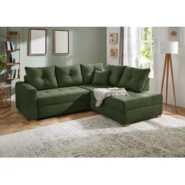Jockenhöfer Eckcouch Polyester mit Bettfunktion 2-Sitzer Grün