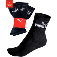 Puma Sportsocken Tennissocken Crew Tennis Socken Unisex für Damen und Herren 6 Paar, Farbe:200 - black, Socken & Strümpfe:39-42 - 39-42