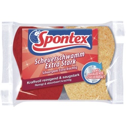 Spontex Scheuerschwamm extra stark, Schwamm ideal für Töpfe und Pfannen, 1 Packung = 2 Stück