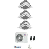 GREE MultiSplit 3 Räum Deckenkassetten 3x3,5kW Klimaanlage R32 Aggregat 10,5 kW