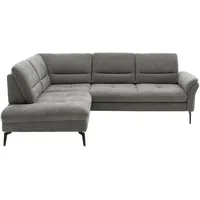 belluti Ecksofa, Dunkelgrau, Metall, 5-Sitzer, Ottomane links, L-Form, cm, Typenauswahl, Fußauswahl, Stoffauswahl, seitenverkehrt erhältlich, Rücken echt, Wohnzimmer, Sofas & Couches, Wohnlandschaften, Ecksofas