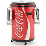 Salco Coca-Cola Partycooler – 50L Mini-Kühlschrank im stylischen Coca-Cola Design, Getränkekühlschrank, Flaschenkühlschrank mit Ablage für Partys & Events