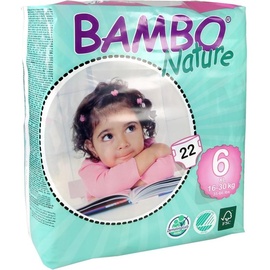 16-30 kg Gr 6 x 22 St/ück 6er Pack 6 Bambo Nature Windeln XL Short