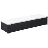 furnicato Sonnenliege 195 x 60 x 31 cm Schwarz