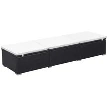 furnicato Sonnenliege 195 x 60 x 31 cm Schwarz