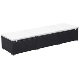furnicato Sonnenliege 195 x 60 x 31 cm Schwarz