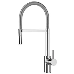 Vizio Wasserhahn Küchenarmatur Spültischmischer, Verchromt mit 360° schwenkbarem Stahlfeder Auslauf, abnehmbare 2 strahl Handbrause