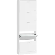 vidaXL Schuhschrank Hochglanz-Weiß 59x17x169 cm Holzwerkstoff