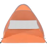 Outsunny Strandzelt Pop-up Automatik UV Schutz hinteres Fenster großer Bodenteppich orange   Aosom
