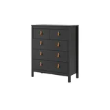 Home Affaire Kommode »Madrid, Aufbewahrung, Schubladenschrank, Stauraum«, mit 5 Schubladen, Breite 82 cm, Höhe 99 cm, schwarz