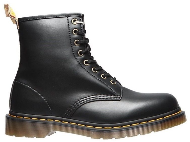 Dr. Martens - 1460 Vegan Black  14045001 8-Loch veganer Stiefel schwarz mit gelber Naht Größe 36 (UK3)