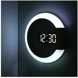 Led-wanduhr, Kreative Fernbedienung, Digitaluhr, Hohlspiegel, Temperaturalarm, 7 Farbwechsel, Nachtlicht Für Zuhause, Büro, 3131 Cm