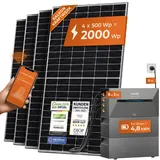 Solarway® All In One Balkonkraftwerk mit Speicher 2000W komplett Steckdose - 4,8 kWh Anker Solix 2 PRO Speicher - 500W Solarmodule & Anker Speicher