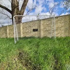 TRIZAND Fußballtor mit Torwand Weiß/Schwarz 21268