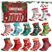 LuxusKollektion Adventskalender Adventskalender Weihnachtssocken 2025 12 Paar 24 Tage Damen Herren bunt