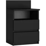 Topeshop Topeshop, M1 CZARNA MAT Nachtschränkchen & Nachttisch, Schwarz, Holzwerkstoff, 40x59x32 cm, Schlafzimmer, Nachttische