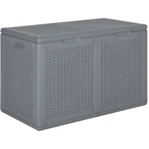 vidaXL Gartenbox Grau PP Rattan 180 L