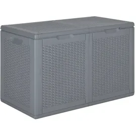 vidaXL Gartenbox Grau PP Rattan 180 L