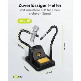 goobay Löthilfe mit Schwanenhals-Armen und Lötkolbenständer,