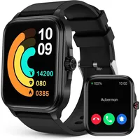 Smartwatch Herren Damen mit Telefonfunktion, 1,91 Zoll HD Fitnessuhr, 100+ Sportarten mit Schrittzähler Herzfrequenz SpO2, Schlafüberwachungsuhr, - Schwarz