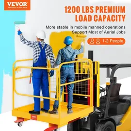 Vevor Arbeitsbühne 92x92cm Arbeitskorb aus Q235B Sicherheitskorb Max. Ladekapazität bis 544kg Staplerbühne für 1-2 Personen Gabelstapler Faltbar Arbeitsplattform für sichere Arbeit in der Höhe