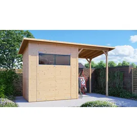 BERTILO Gartenhaus Pent Modern 2 Plus 4,18 x 1,99 m Beige