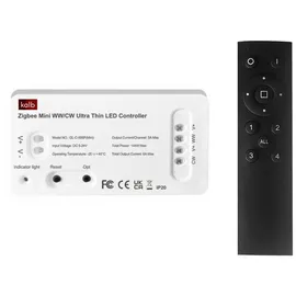 Kalb Material Für Möbel kalb Zigbee Controller + 4 Kanal Fernbedienung für 12/24 VDC LED-Systeme CCT Farbwechsel, dimmbar, Smart Home 2,4GHz