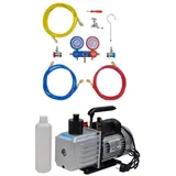 vidaXL Vakuumpumpe 100 L/min 2-Wege-Verteiler-Manometer Klimaanlagen