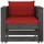 vidaXL 2-tlg. Garten-Lounge-Set mit Kissen grau/rot
