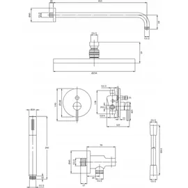 Omnires Y Duschsystem Einhebelmischer graphit SYSY35GR