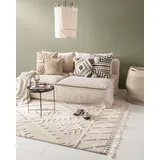 benuta Teppich OYO Cream 160 x 230 cm - Eleganter Boho Look Teppich für Wohnzimmer - Maschinengewebt - Für Fußbodenheizung geeignet