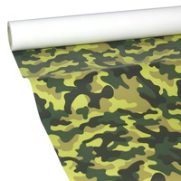 JUNOPAX Papiertischdecke Tarnmuster camouflage 50m x 1,15m, nass- und wischfest