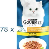 (€ 8,54/kg) Gourmet Perle Erlesene Streifen in Sauce mit Huhn - 78 x 85 g