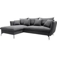 OTTO home Ecksofa LIVORNO,258 cm, L-Form, Schlaffunktion u. Bettkasten (139/224cm), Samt, Struktur, Webstoff schwarz