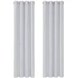 Deconovo Single Blackout Curtains Thermo-Verdunkelungsvorhänge für Schlafzimmer, Polyester, 140 x 260, 2