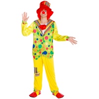 dressforfun Herrenkostüm Clown | Kostüm + Clown-Nase & Schlapphut | Harlekin Clown-Kostüm Fasching (XL | Nr. 300836)