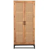 SIT Möbel CANE Garderobenschrank Mango lackiert mit Rattan-Front, Gestell Metall