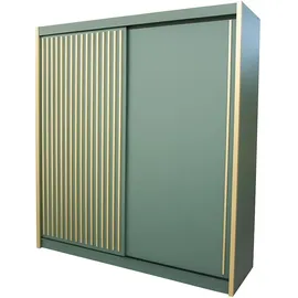 bettso Schiebetürenschrank TIARA 203 x 216 x 62 cm Grün